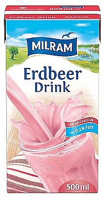 MILRAM Erdbeer Drink 0,​1% Fett 