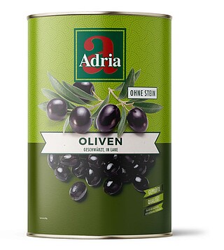 Oliven, schwarz ohne Stein 