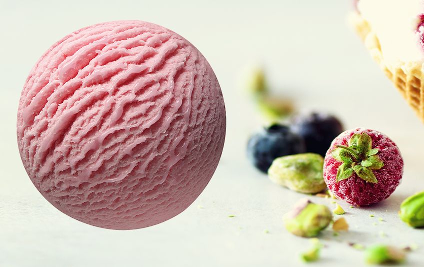 Erdbeer-​Eiskrem